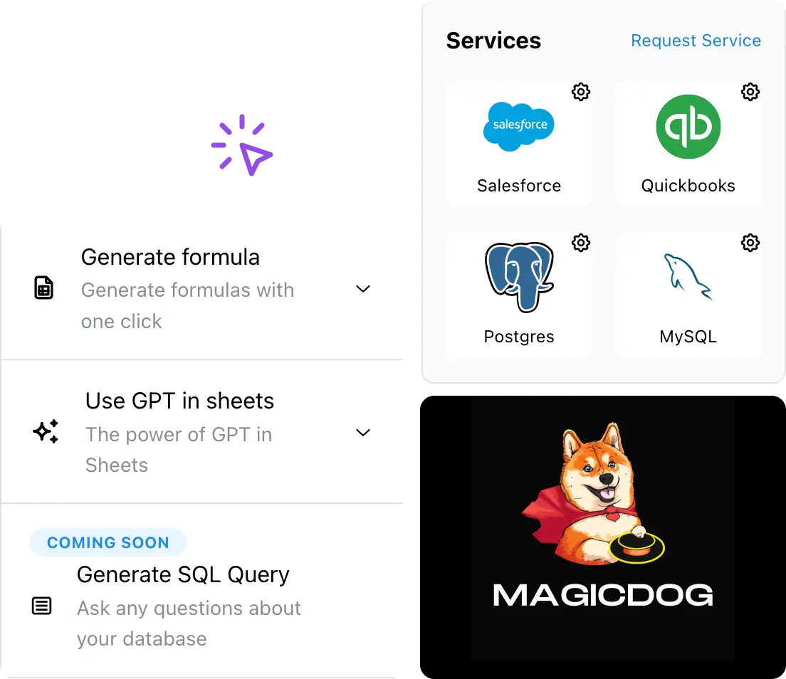 Screenshot of a Magicdog sidebar